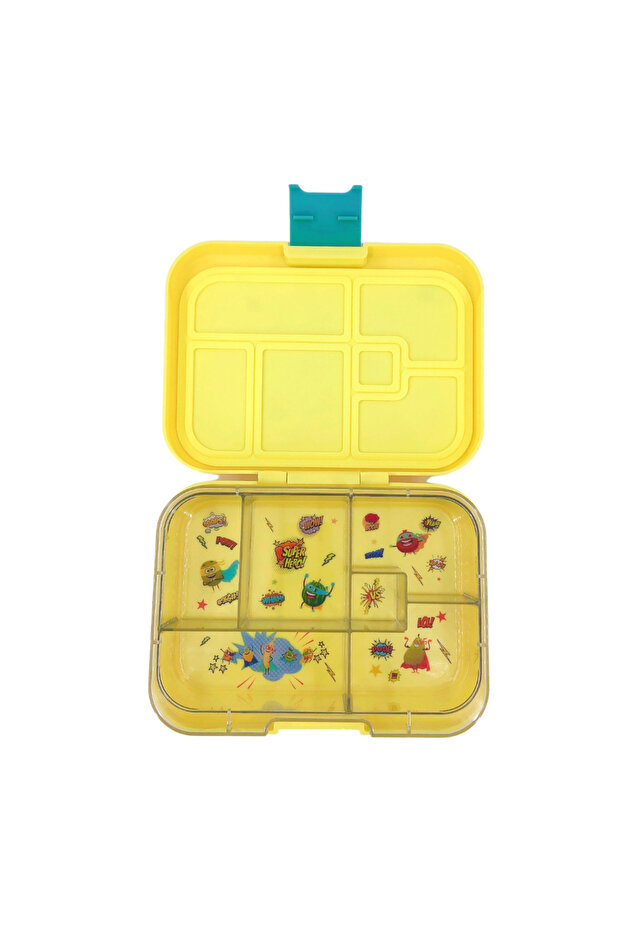 صندوق طعام ستة اقسام اصفر - 2