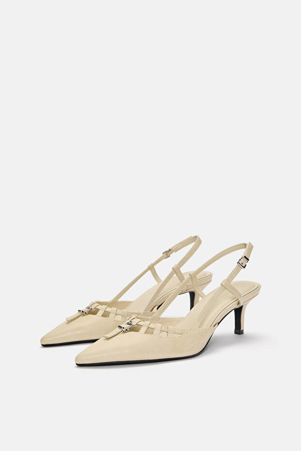 Bant detaylı topuklu ayakkabı - 1