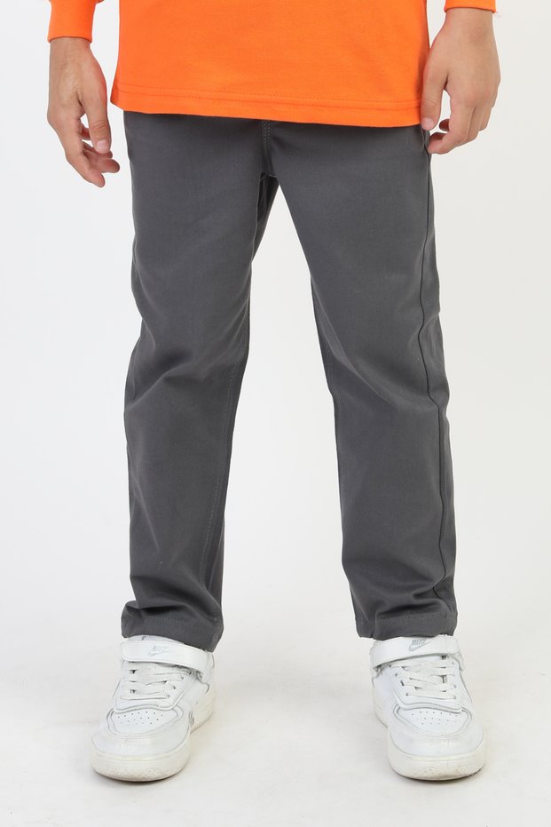 Unisex Printless Gray Pants School Pants