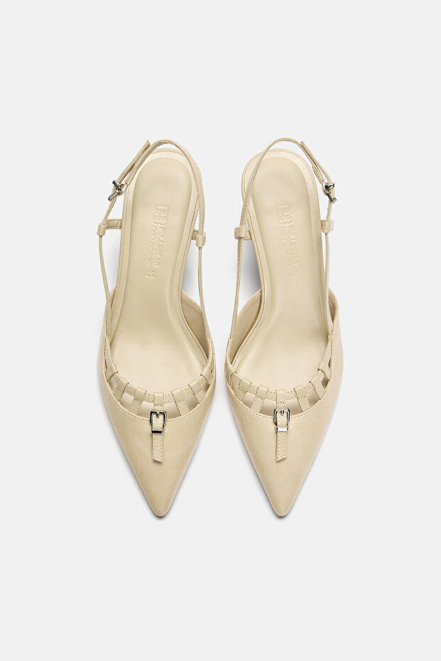 Bant detaylı topuklu ayakkabı - 3