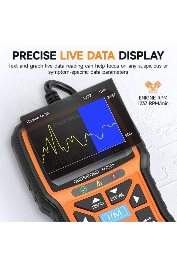 NT301 OBD2 Scanner Live Data Professional Mechanic OBDII Diagnostic Code Reader Tool for Che - 7