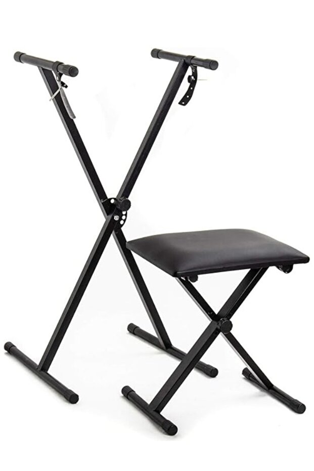 Single X Keyboard Stand with Piano X Bench Stool