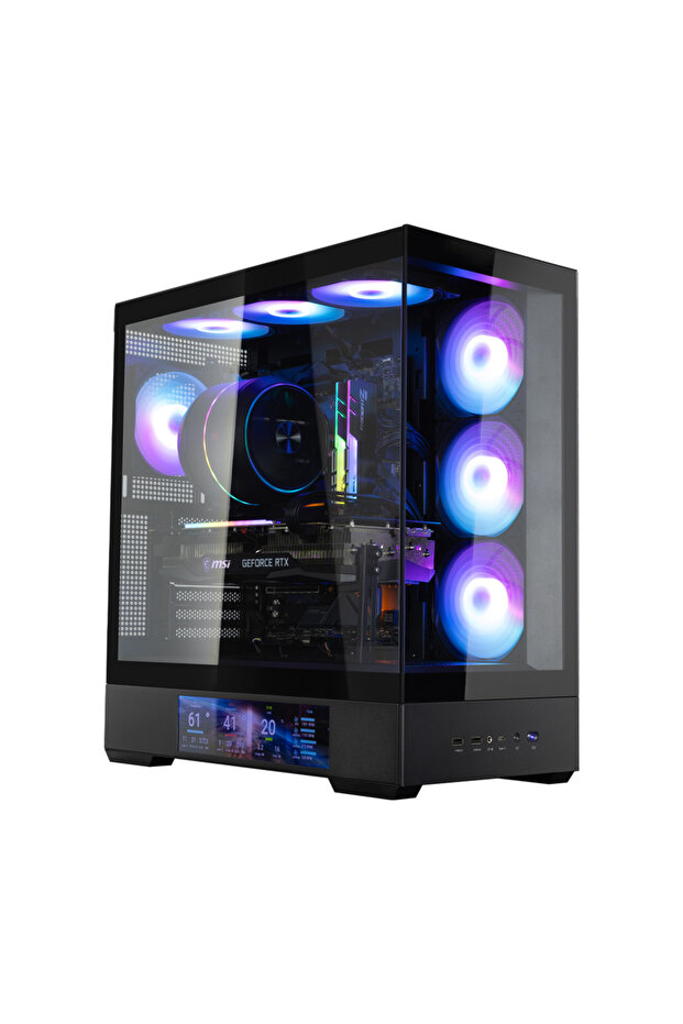 P40 DS BLACK ATX MID TOWER SIYAH KASA , 4x 120mm ARGB Fan - 3