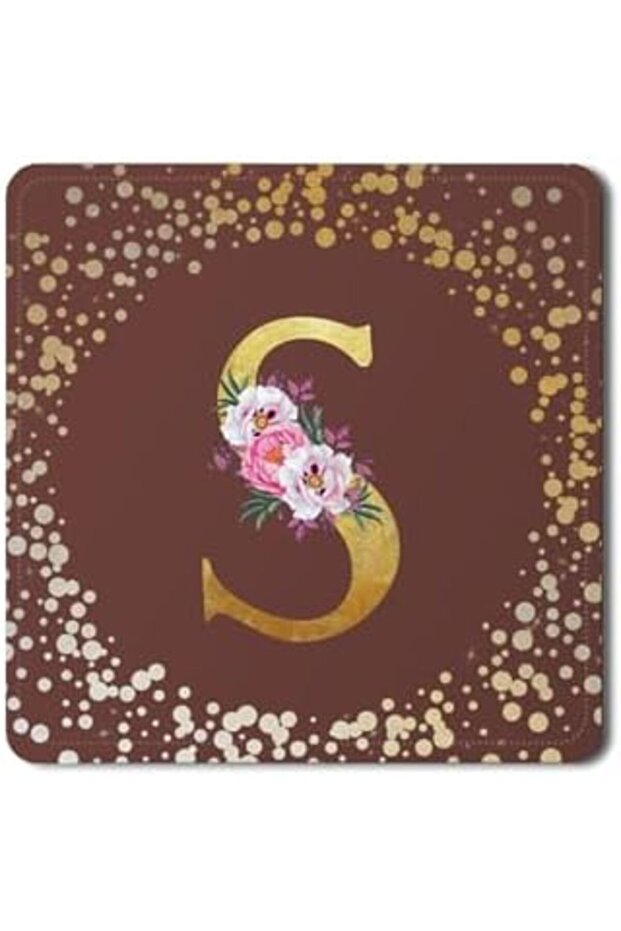2 Pack Designer Leather Coasters Mat for Beverage Drinks - Custom Monogram Initial Letter