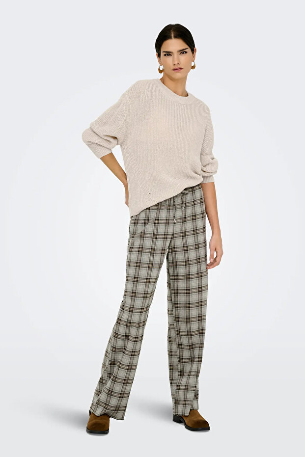 Women's Onlmılouz Crew Neck Knitted Sweater 15361110 Ecru