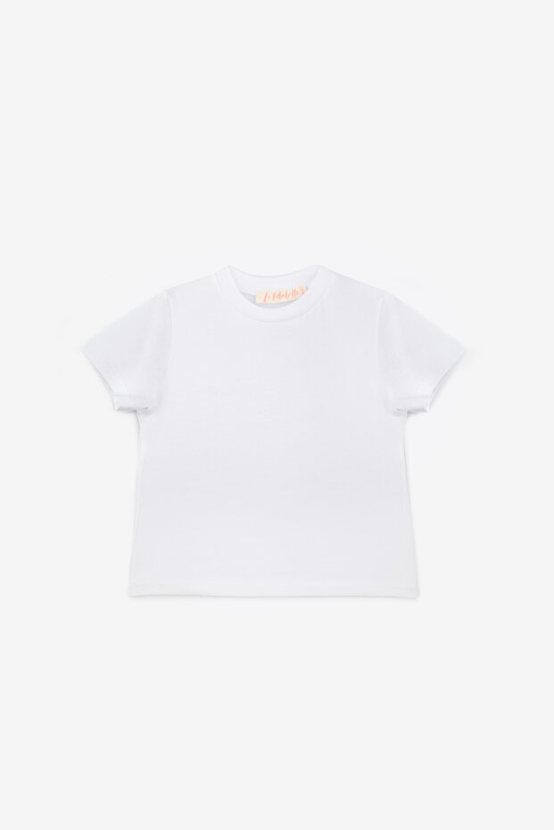 Beyaz Penye Basic Çocuk Tişört - 1
