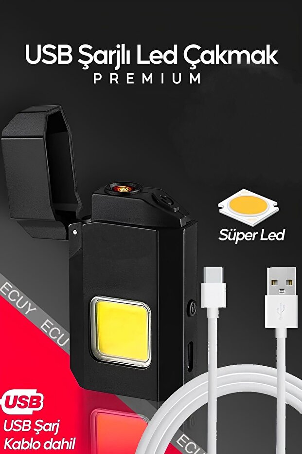 Şarjlı Cob Led Fener – Yüksek Parlak, Enerji Tasarruflu, Rüzgar Geçirmez Elektrik Çakmaklı - 1