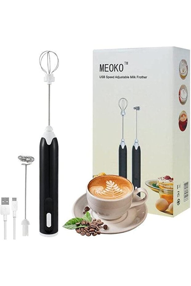 MEOKO Milk Coffee Frother, USB Electric Whisk Egg Beater Handheld Drink Frappe Mixer