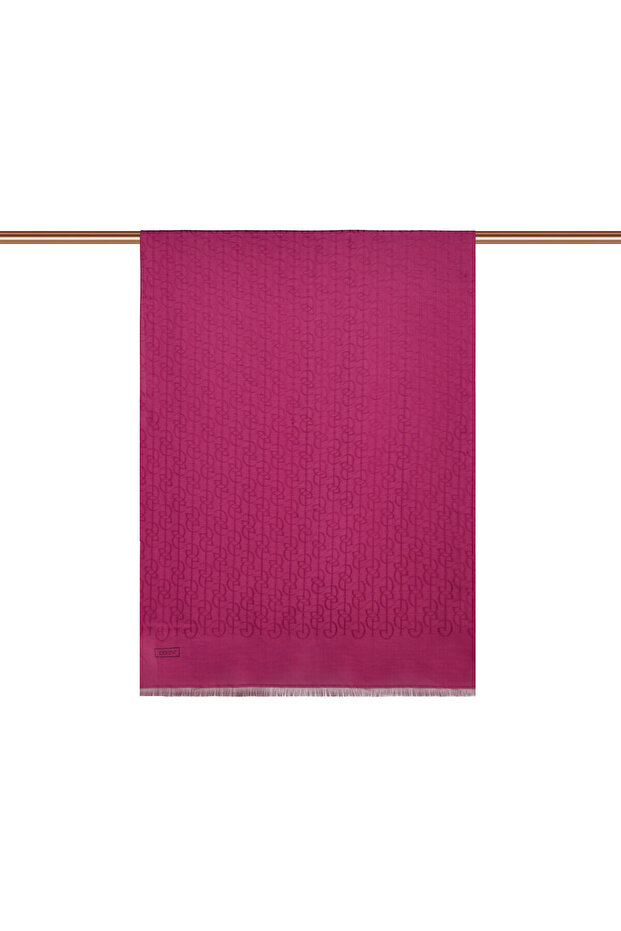 Dört Mevsim Vişne İE Monogram Şal - 2