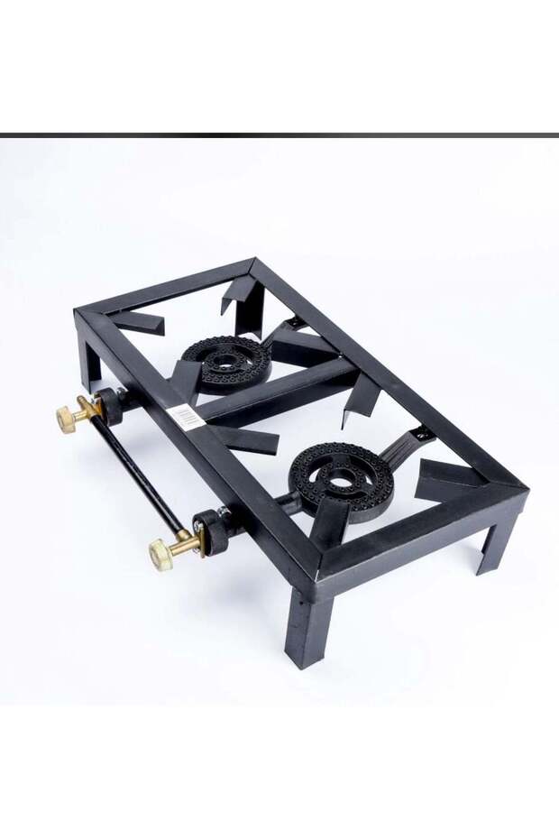 Double Burner Countertop Gas Stove Black