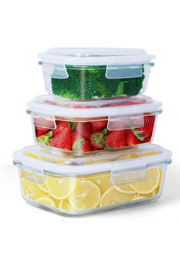 3PCS Glass Storage Containers