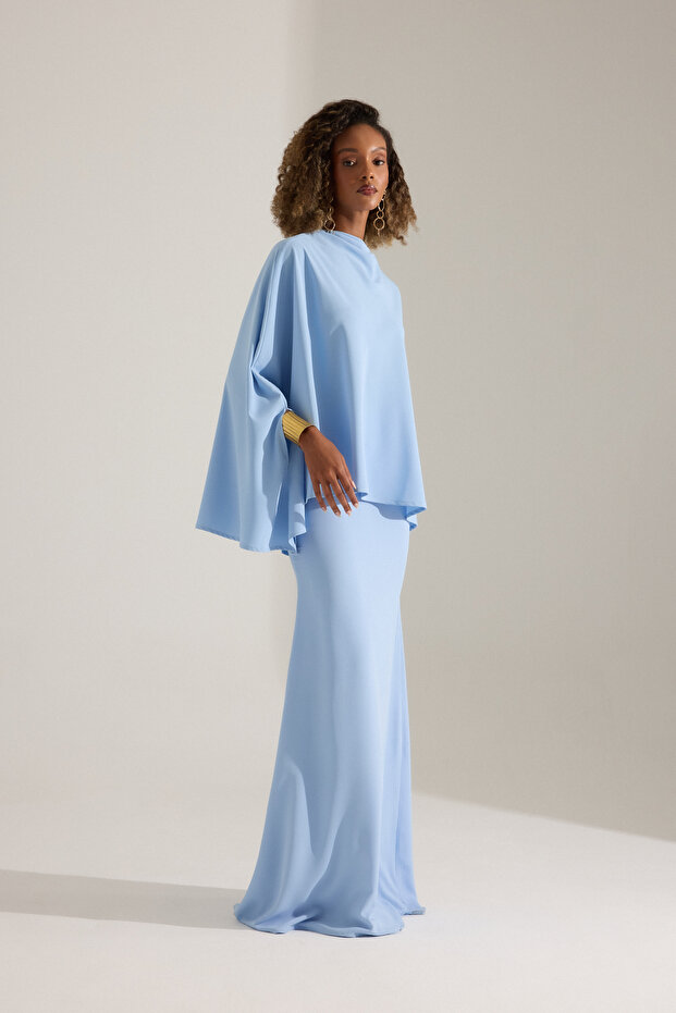 AGUST AÇIK MAVİ BLUZ VE ETEK - 1