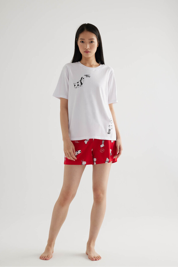 Kadın Pamuklu Şort Pijama Altı - 3