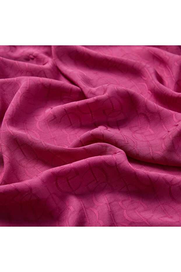 Dört Mevsim Vişne İE Monogram Şal - 3