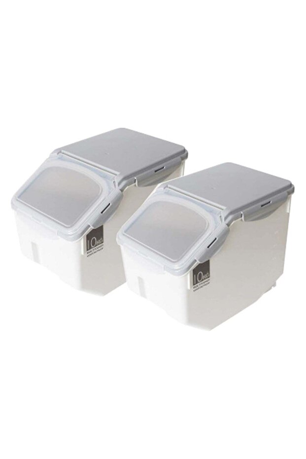 BLOOMING TIME Grain & Rice Storage Bin Set – 10kg Large Food Containers with Leak-Proof Locking L