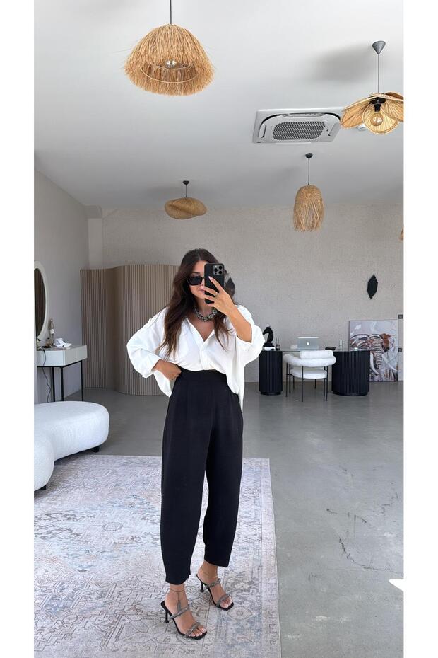 Siyah Aerobin Harem Pantolon - 4