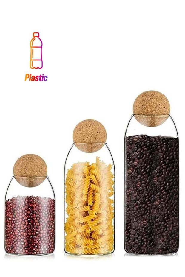 Neoflam Glass Food Storage Jars With Wood Lid Ball, Bamboo Glass Storage Containers With Good Seali