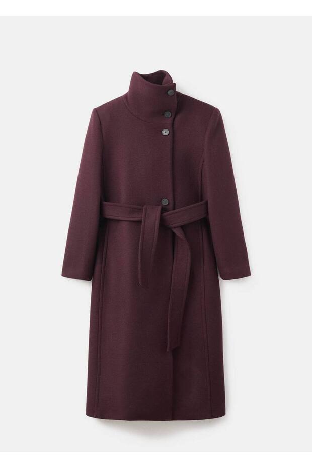 Kemerli Manteco yünlü palto - 3