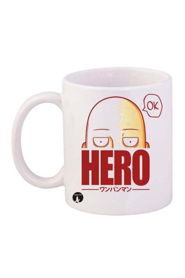 One Punch Man Printed Mug White/Red