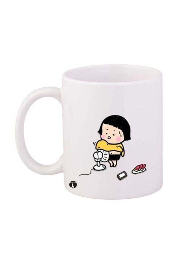 Girl Printed Mug White/Beige/Black