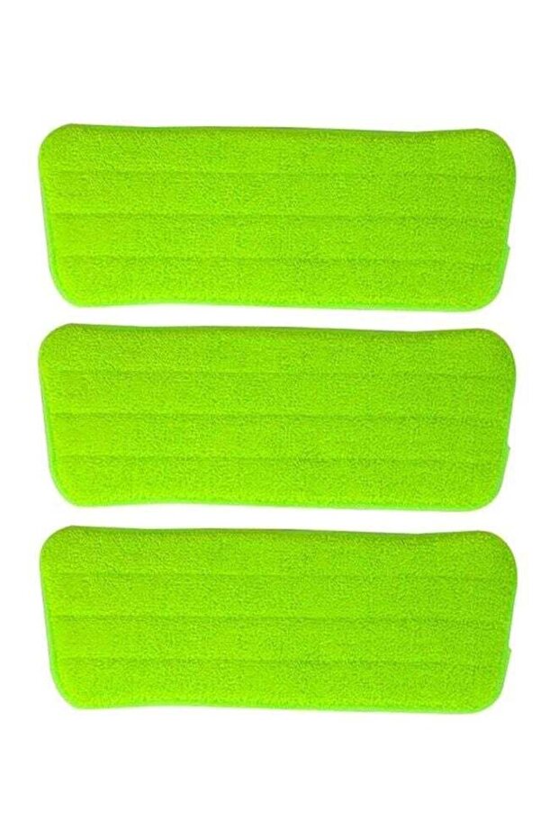 3-Piece Replacement Spray Mop Head Pad Set Green 42x14cm