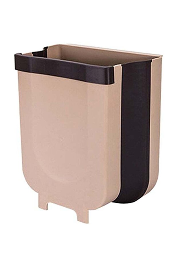 Portable Trash Can Brown/Black 25 x 18 x 22cm