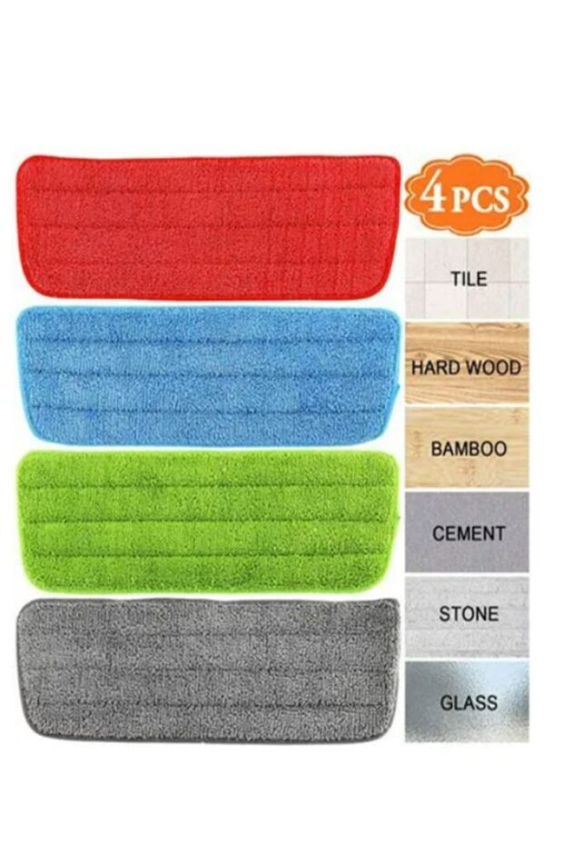 مجموعة رؤوس استبدال ممسحة الرش المصنوعة من الألياف الدقيقة، مكونة من 4 قطع - 1