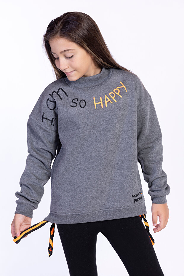 Girl's Turtleneck Cotton Sweatshirt