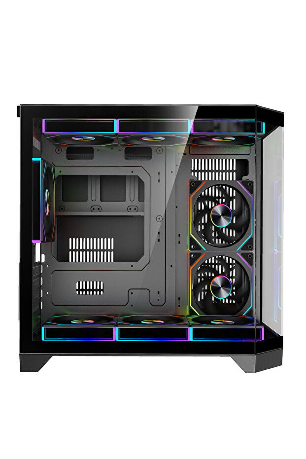 DOST 60 MINI MICRO-ATX GAMING CASE , 6 ARGB FANS AND REMOTE CONTROL BLACK COLOR - 5