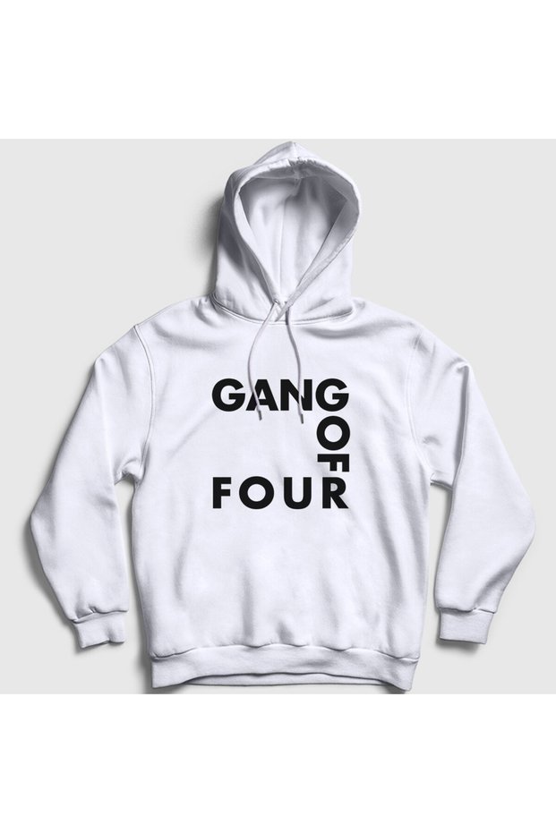 Unisex White Logo Gang of Four Hooded Sweatshirt 572431Tt