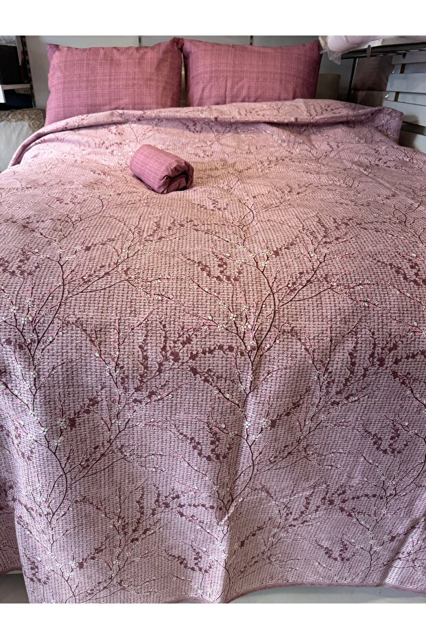 Sprout Patterned Sheet Elastic Double Pique Set - 1
