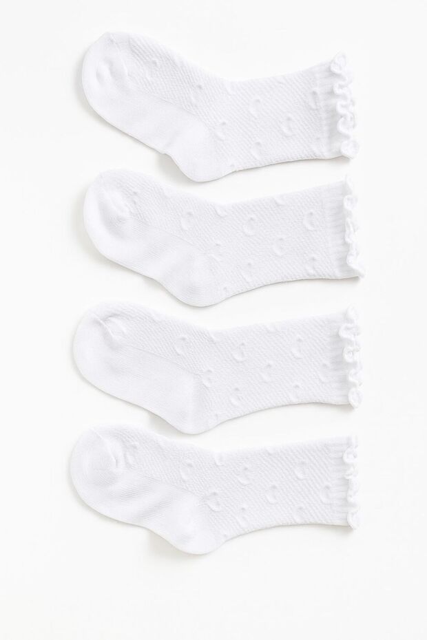 4 Pairs of Ruffled Seamless Girls' Socks