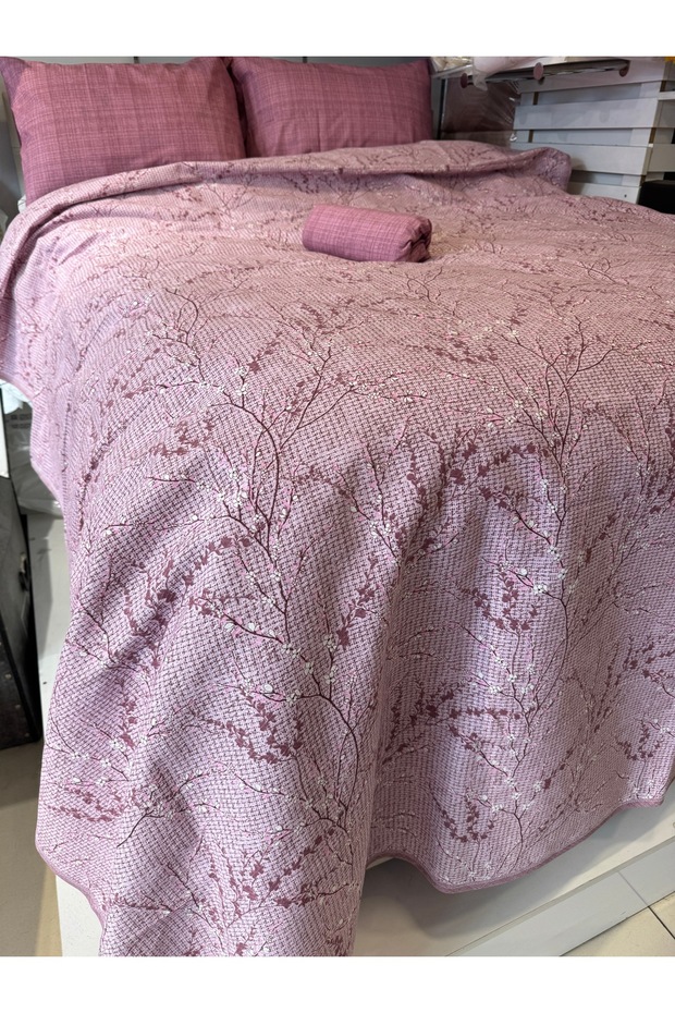 Sprout Patterned Sheet Elastic Double Pique Set - 2