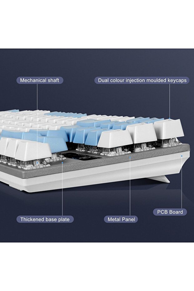 Gaming Keyboard 87 Keys Wired 6 Colours Led Multi Mode Ambient Backlit Keyboard 75% Mechanical - 4