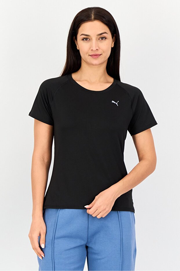 Women Sportswear Fit Short Sleeve Running T-Shirt, Black