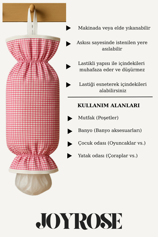 Poşetlik – Poşet Organizeri, Poşet Sepeti, Mutfak Poşet Düzenleyici Çok Amaçlı Saklama Ürünü - 3