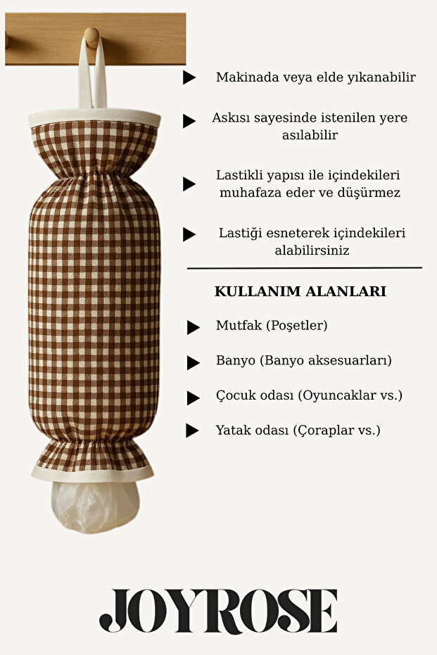 Poşetlik – Poşet Organizeri, Poşet Sepeti, Mutfak Poşet Düzenleyici Çok Amaçlı Saklama Ürünü - 3