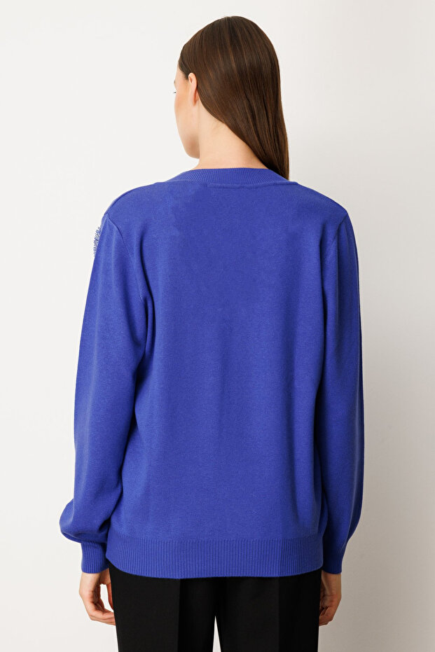 Yaka Şerit Kırçıllı Triko Kazak - 4