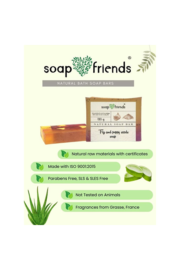 Fig and Poppy Seeds Soap Sensation | Moisturizing Soap Bar with Fig Aroma for Daily Cleansing,130g - 3
