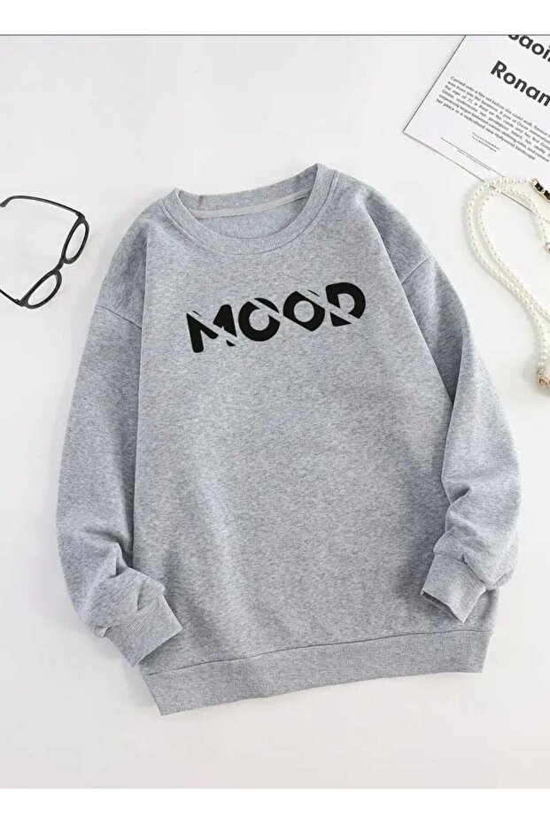 Unisex Mood Print Design Trend Oversize Sweatshirt