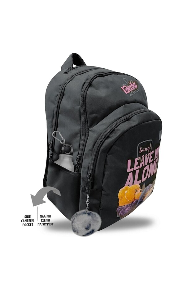 Black Backpack with Bear Print - 3