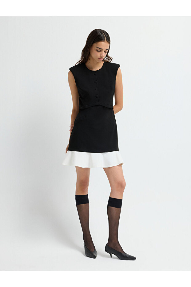 Kolsuz Mini Elbise - 5