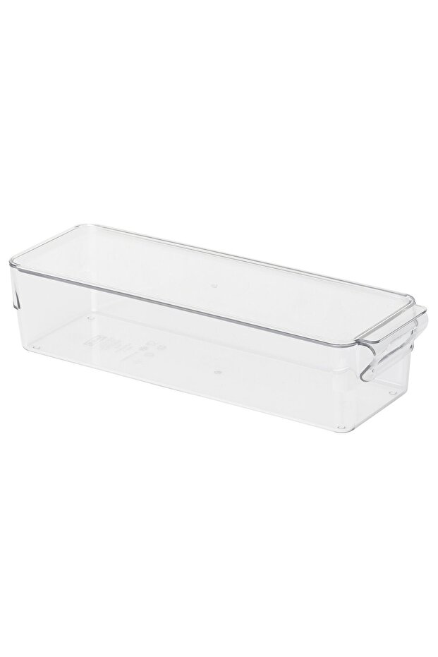KLIPPKAKTUS Storage box for fridge, transparent, 32 x 10 x 8 cm