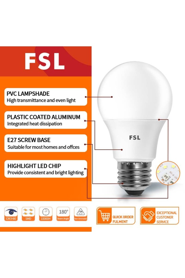 Bec LED E27 A60 9W 3000K - 2