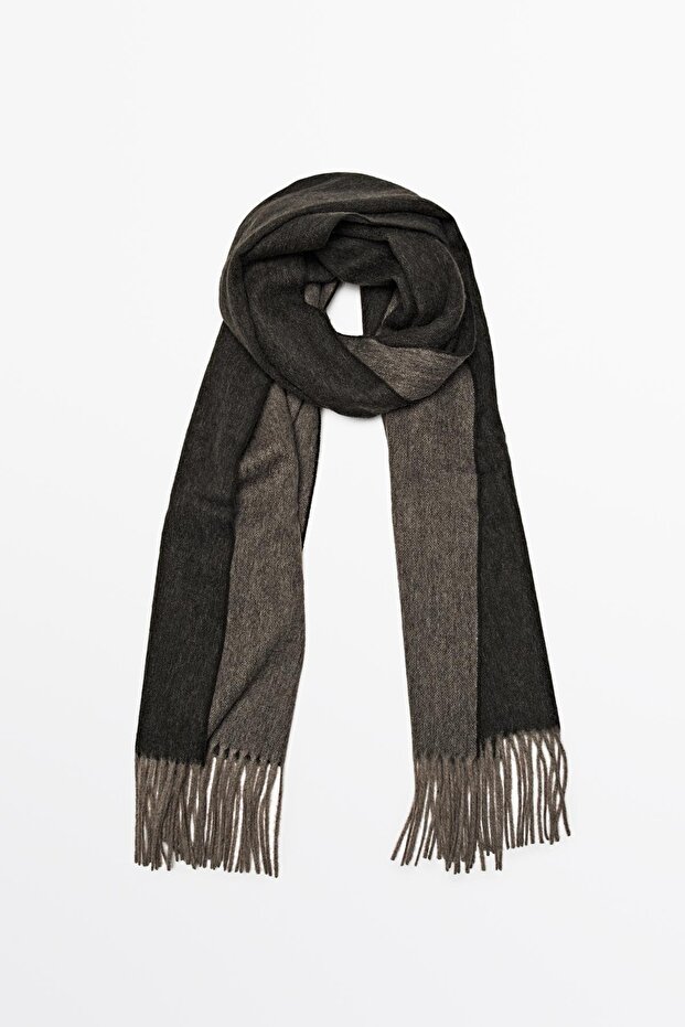 %100 yün çift yüzlü atkı - 3