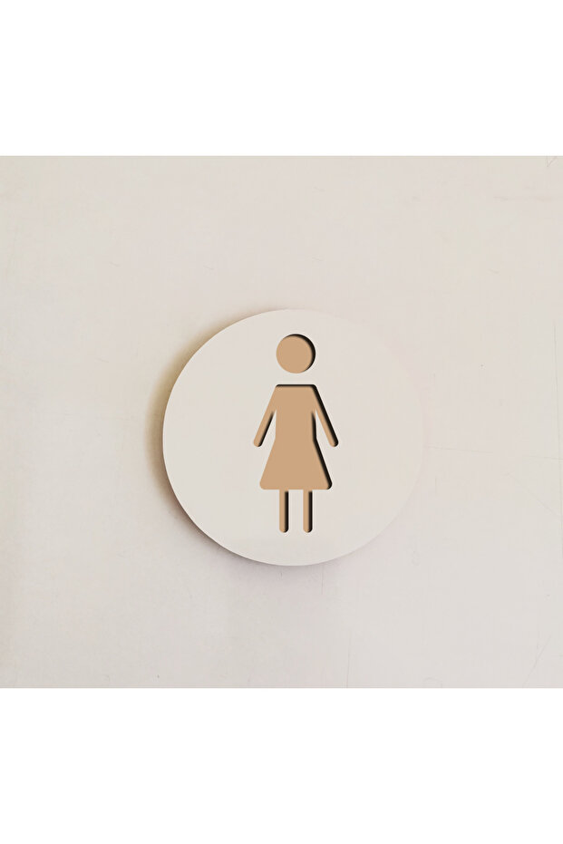 Wc Ahşap Tuvalet Kapı Duvar Tabelası Yapışkanlı 17 x 17 cm - 3