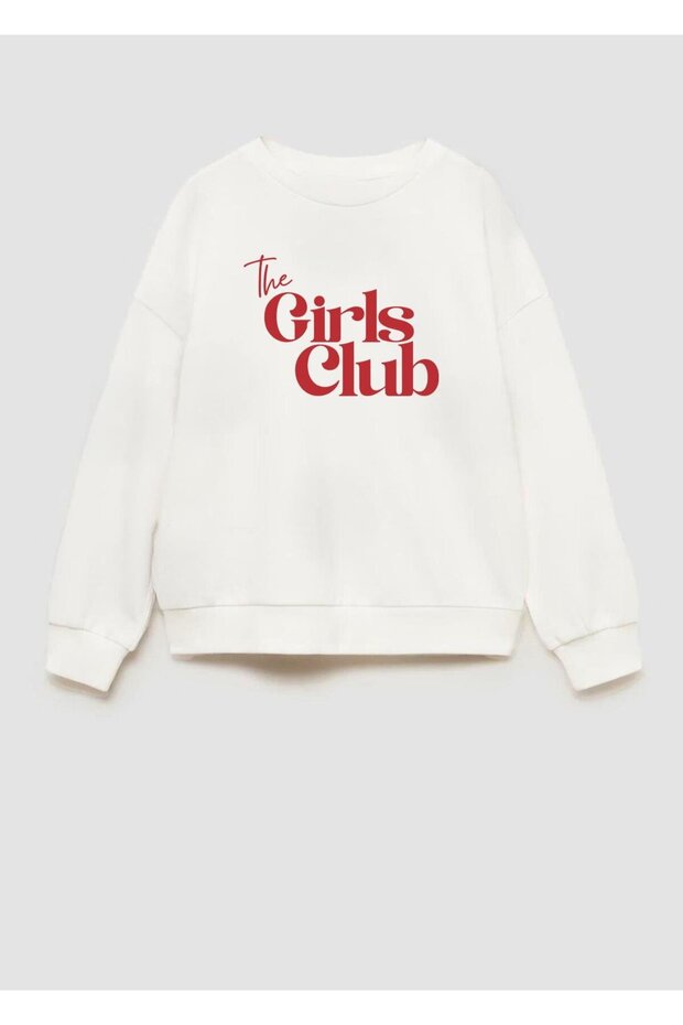 Girl's Printed 3 Thread Fabric Cotton Sweatshirt