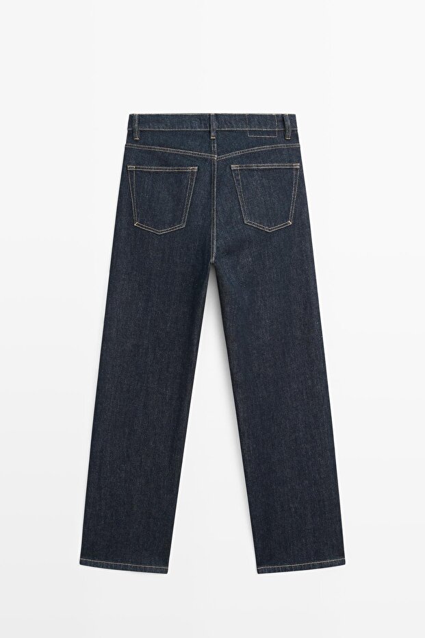 Straight fit yüksek bel jean - 8