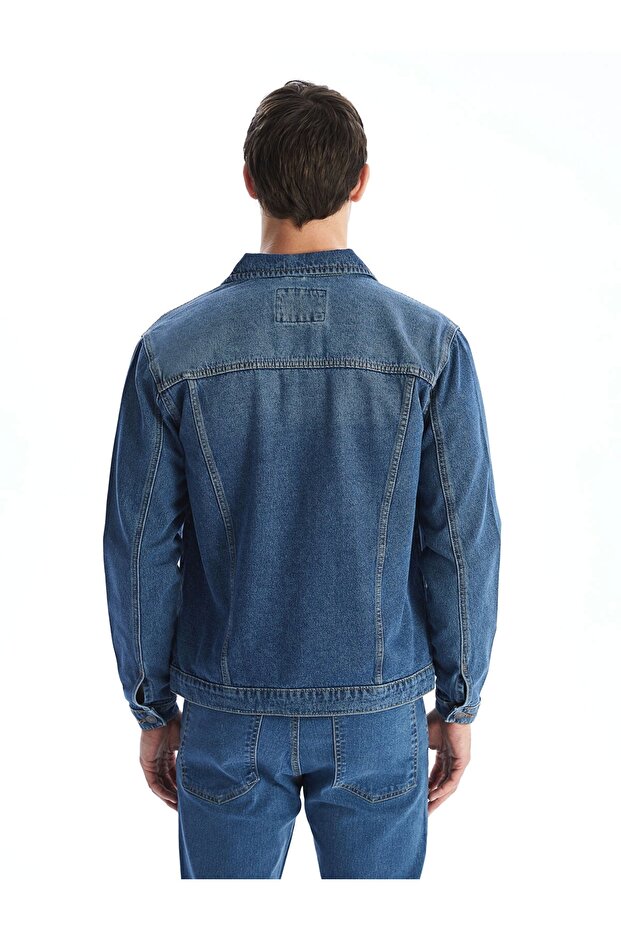 LCW Jeans Indigo Standart Kalıp Erkek Jean Ceket - 4