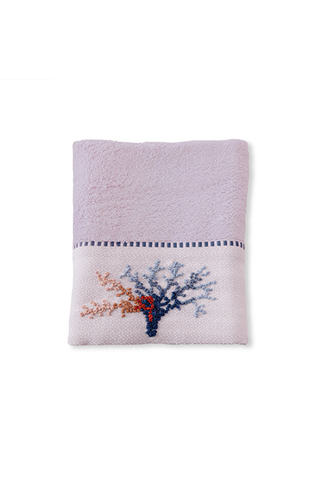 Eva Bamboo Embroidered Hand Towel 50 X 90 Lilac
